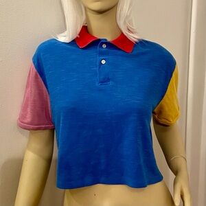 Color Blocked Polo Top